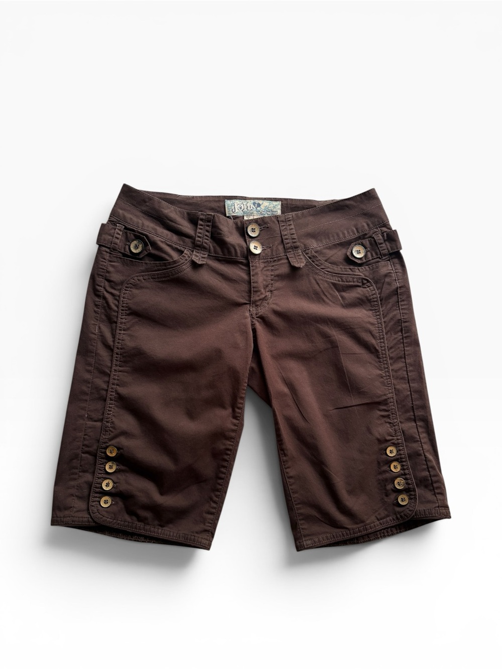 Jolt brand Vintage Size 5 Brown Button-Trim Bermuda Shorts